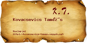 Kovacsevics Tamás névjegykártya